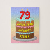 79e verjaardag: Fun Cake and Candles + Custom Name Legpuzzel (Verticaal)