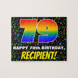 79e verjaardag — Fun, Colorful Music Symbols & "79 Legpuzzel