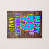 79e verjaardag ~ Fun, door Urban Graffiti geïnspir Legpuzzel (Horizontaal)