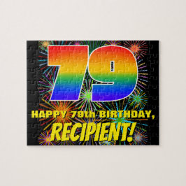 79e verjaardag: Fun, kleurrijk gevuurwerk Legpuzzel