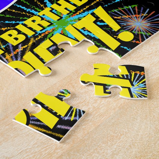 79e verjaardag: Fun, kleurrijk gevuurwerk Legpuzzel (Zijkant)