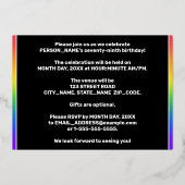 79e verjaardag — Fun, kleurrijke Fireworks look Folie Uitnodiging (Achterkant)