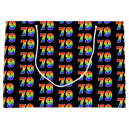 79e verjaardag: Fun Rainbow Event Nummer 79 Patroo Groot Cadeauzakje (Voorkant)