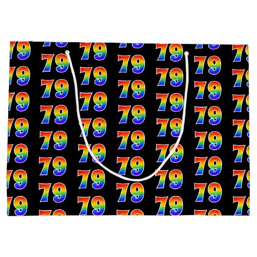 79e verjaardag: Fun Rainbow Event Nummer 79 Patroo Groot Cadeauzakje (Achterkant)