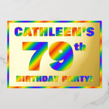 79e verjaardag - Fun, regenboogspectrum "79"