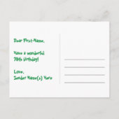 79e verjaardag: Fun Stars Pattern, Rainbow 79, Naa Briefkaart (Achterkant)