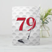 79e verjaardag golf thema feest kaart (Staand voorkant)