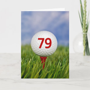 79e verjaardag Golfbal op rood T-shirt Kaart