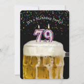 79e verjaardag kaars feestuitnodiging kaart (Voorkant)