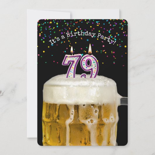 79e verjaardag kaars feestuitnodiging kaart (Voorkant)