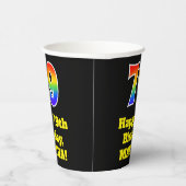 79e verjaardag: Kleurrijk, Leuk, Spannend, Regenbo Papieren Bekers (Rechts)