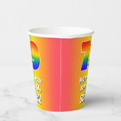 79e verjaardag: kleurrijk, vun regenboogpatroon # papieren bekers (Rechts)