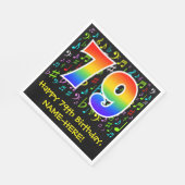 79e verjaardag - Kleurrijke muzieksymbolen, Rainbo Servet (Hoek)