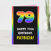 79e verjaardag: kleurrijke regenboog # 79, aangepa kaart (Voorkant)