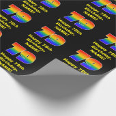 79e verjaardag: Leuke, kleurrijke regenboog geïnsp Cadeaupapier (Hoek)