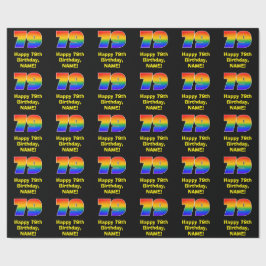 79e verjaardag: Leuke, kleurrijke regenboog geïnsp Cadeaupapier