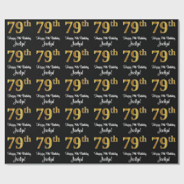 79e verjaardag: Luxurieuze Faux Gold-look # Cadeaupapier