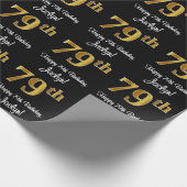 79e verjaardag: Luxurieuze Faux Gold-look # Cadeaupapier (Hoek)