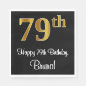 79e verjaardag ~ Luxurieuze Faux Gold-look # Servet (Voorkant)