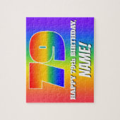 79e verjaardag — Meerkleurig regenboogpatroon "79" Legpuzzel (Verticaal)
