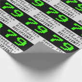 79e verjaardag - Nerdy / Geeky stijl "79" en naam Cadeaupapier (Hoek)