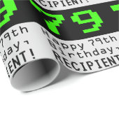 79e verjaardag - Nerdy / Geeky stijl "79" en naam Cadeaupapier (Rol Hoek)
