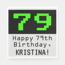 79e verjaardag - Nerdy / Geeky stijl "79" & naam