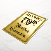 79e verjaardag Partij — Elegant Manuscript + de Na Folie Uitnodiging (Gedraaid)