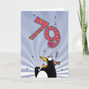 79e verjaardag - Penguin Surprise Kaart