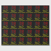 79e verjaardag: Red Digital Clock Style "79" + naa Cadeaupapier (Vlak)