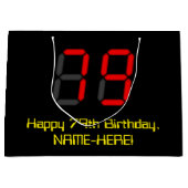 79e verjaardag: Red Digital Clock Style "79" + naa Groot Cadeauzakje (Voorkant)