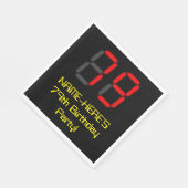 79e verjaardag: Red Digital Clock Style "79" + naa Servet (Hoek)