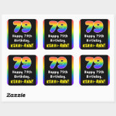 79e verjaardag: Regenboogspectrum # 79, Aangepaste Vierkante Sticker (Vel)