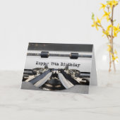 79e verjaardag Retrotypemachine Kaart (Gele Bloem)