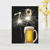 79e Verjaardag Sparklers Met Bier Mok Kaart (Gele Bloem)