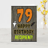 79e verjaardag: Spooky Halloween Thema, Aangepaste Kaart (Gele Bloem)