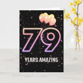 79e verjaardag van de luchtballonnen en Confetti Kaart (Gele Bloem)