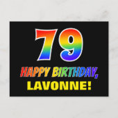 79e verjaardag: Vet, Vun, eenvoudig, Regenboog 79 Briefkaart (Voorkant)