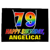 79e verjaardag: Vet, Vun, eenvoudig, Regenboog 79 Groot Cadeauzakje (Achterkant)