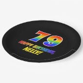 79e verjaardag: Vet, Vun, eenvoudig, Regenboog 79 Papieren Bordje (Gekanteld)