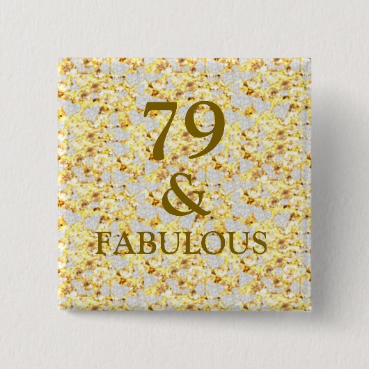 79e verjaardag vierkante button 5,1 cm (Voorkant)