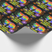 79e verjaardag: vuurwerk, regenboogblik # "79" cadeaupapier (Hoek)