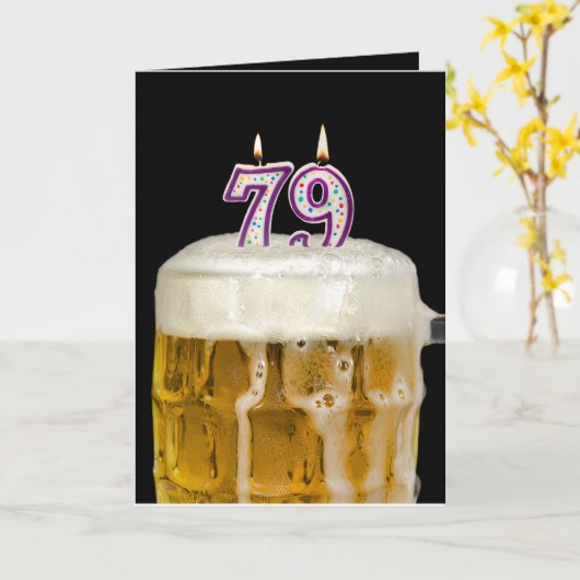 79e verjaardag zwarte bier kaart (Gele Bloem)