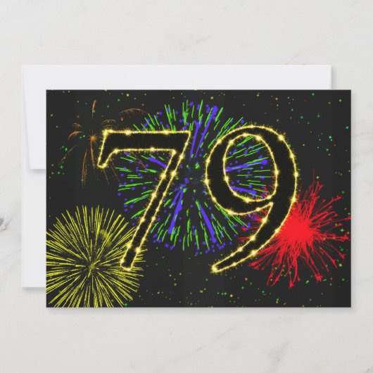 79e verjaardagsfeest uitnodigen kaart (Voorkant)