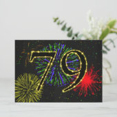 79e verjaardagsfeest uitnodigen kaart (Staand voorkant)