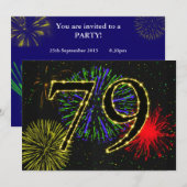 79e verjaardagsfeest uitnodigen kaart (Voorkant / Achterkant)