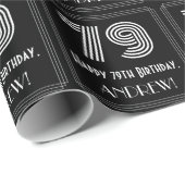 79ste verjaardag: Art Deco Geïnspireerde look "79" Cadeaupapier (Rol Hoek)