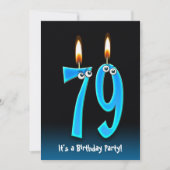 79ste verjaardagsfeestje uitnodigen kaart (Voorkant)