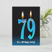 79ste verjaardagsfeestje uitnodigen kaart (Staand voorkant)