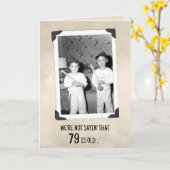 79th Birthday Humor Young Boys With Baseball Bats  Kaart (Gele Bloem)